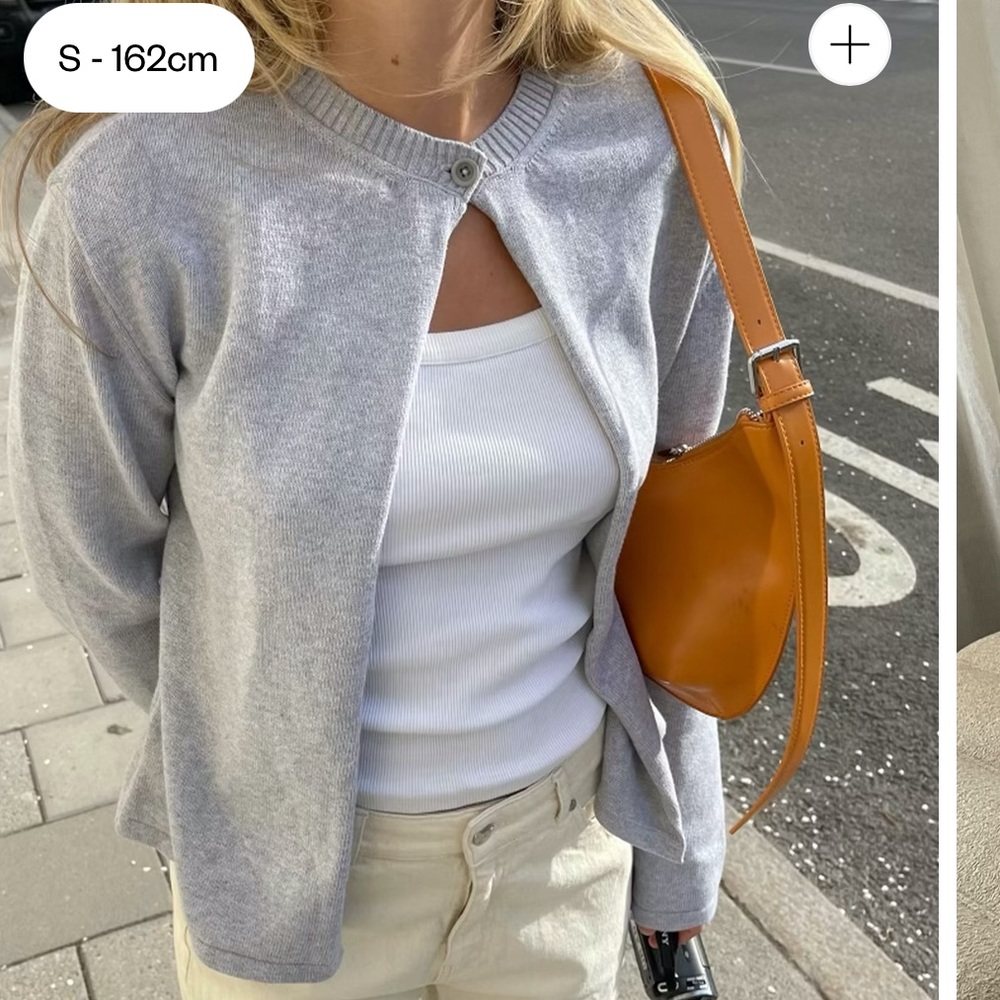 Djerf Avenue Light Gray Knit Cardigan